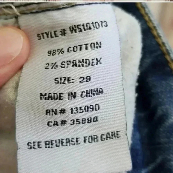 Anthropologie Distressed Denim Shorts Triangle Cutout Detail - Picture 2 of 8